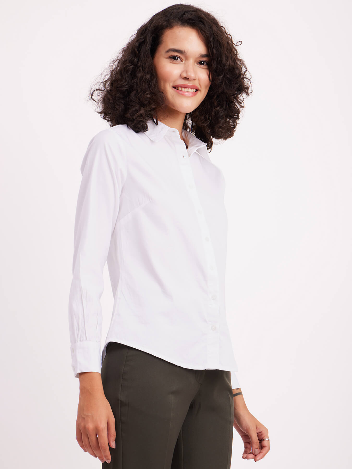 Cotton Regular Collar Formal Shirt - White