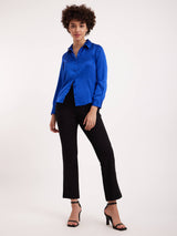 Satin Collared Shirt - Royal Blue