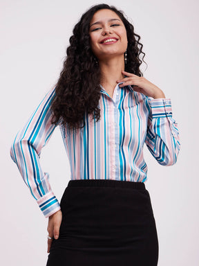 Satin Relaxed Fit Shirt - Multicolour