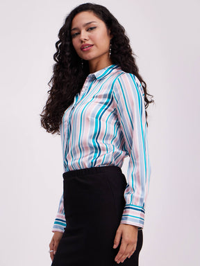 Satin Relaxed Fit Shirt - Multicolour