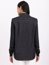 Denim Collared Shirt - Black