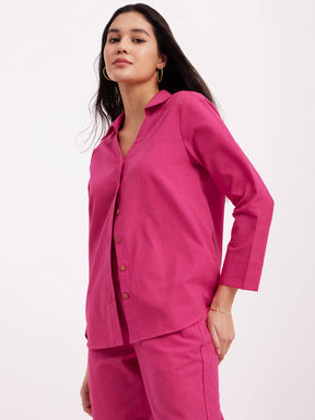 Linen Shirt - Fuchsia