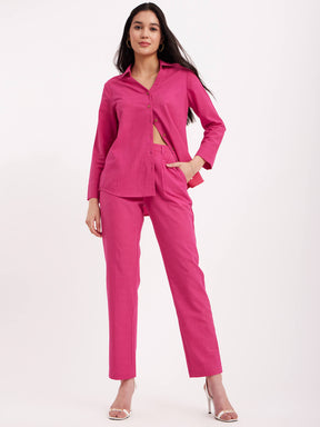 Linen Shirt - Fuchsia