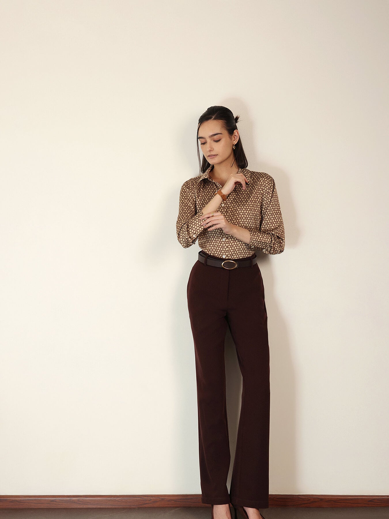 Satin Shirt - Beige