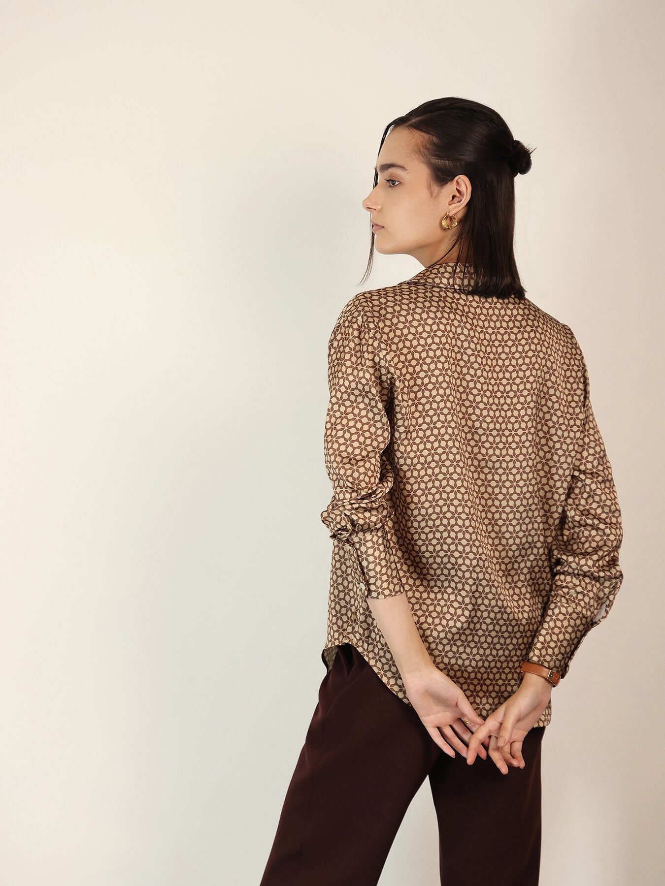 Satin Shirt - Beige