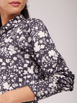 Floral Print Shirt - Black