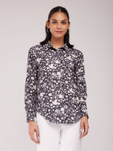 Floral Print Shirt - Black