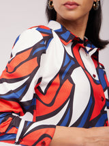 Abstract Print Shirt - Orange