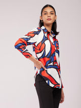 Abstract Print Shirt - Orange