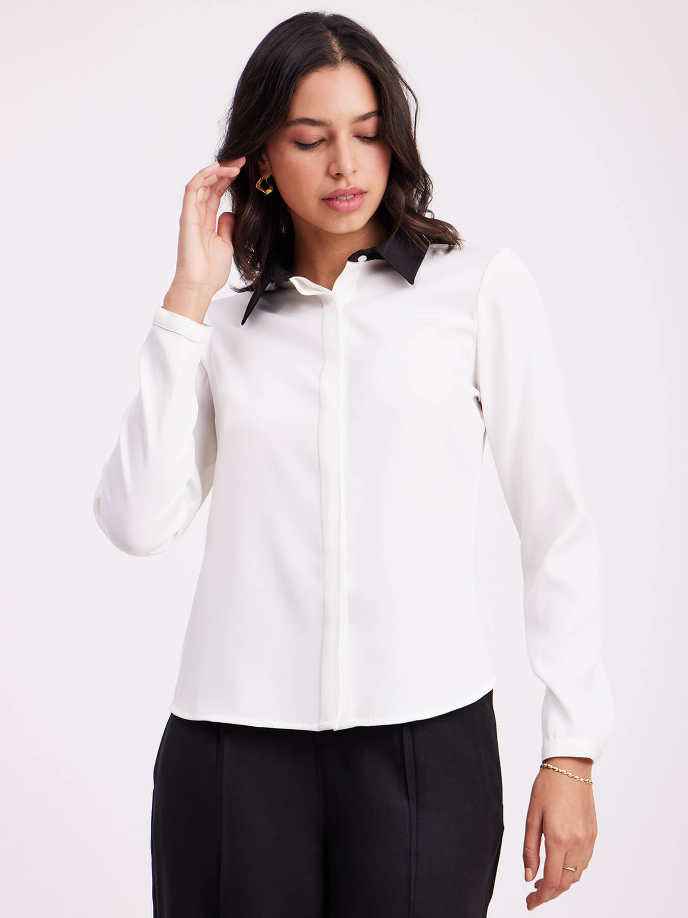 Colour Block Shirt - White