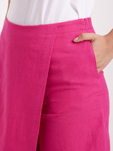 Cotton Mid Rise Skorts - Fuchsia