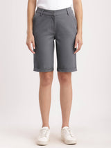 Cotton Above Knee Shorts - Grey