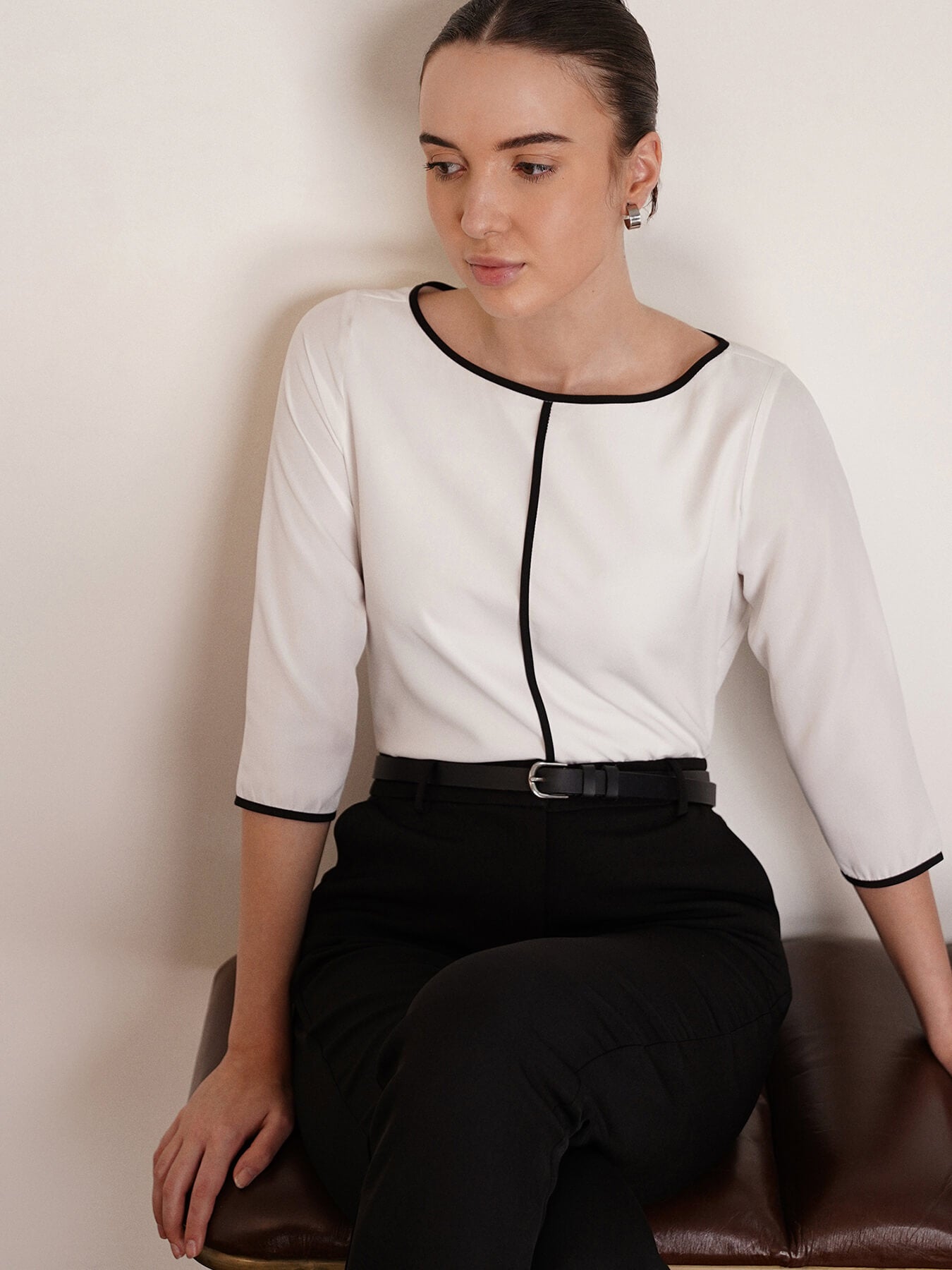 Boat Neck Top - Off White