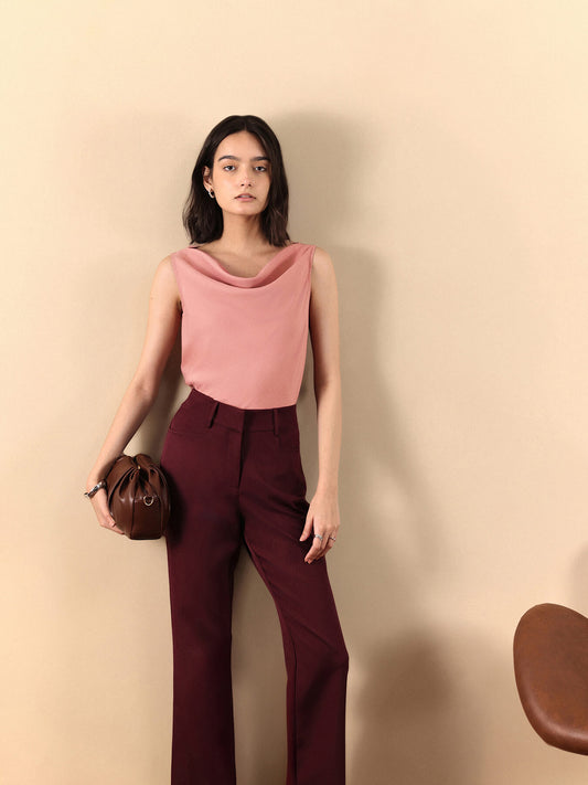 Cowl Neck Top - Pink