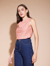 Cowl Neck Top - Pink