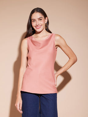 Cowl Neck Top - Pink