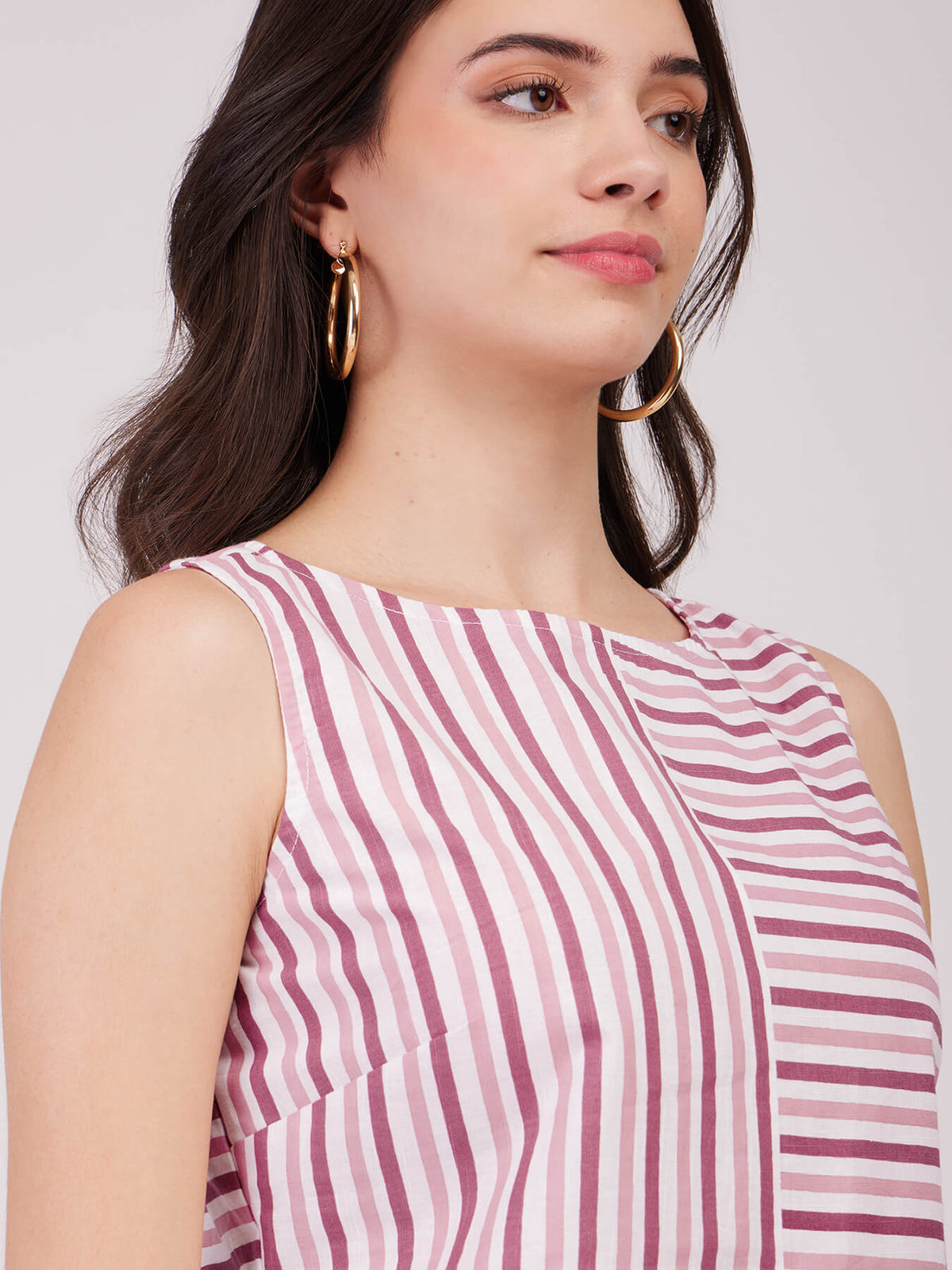 Cotton Striped Top - Pink