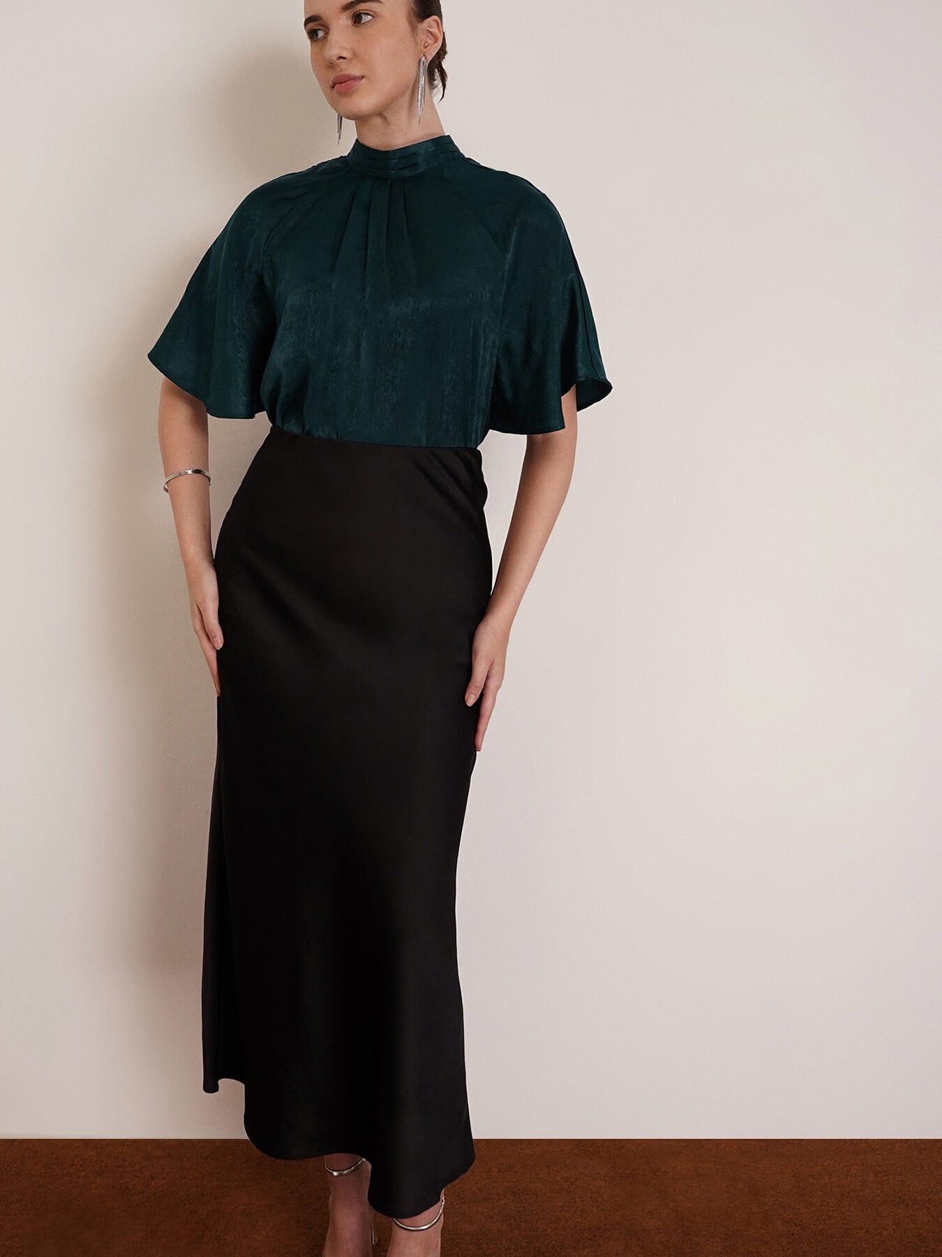 Satin Two Way Top - Green