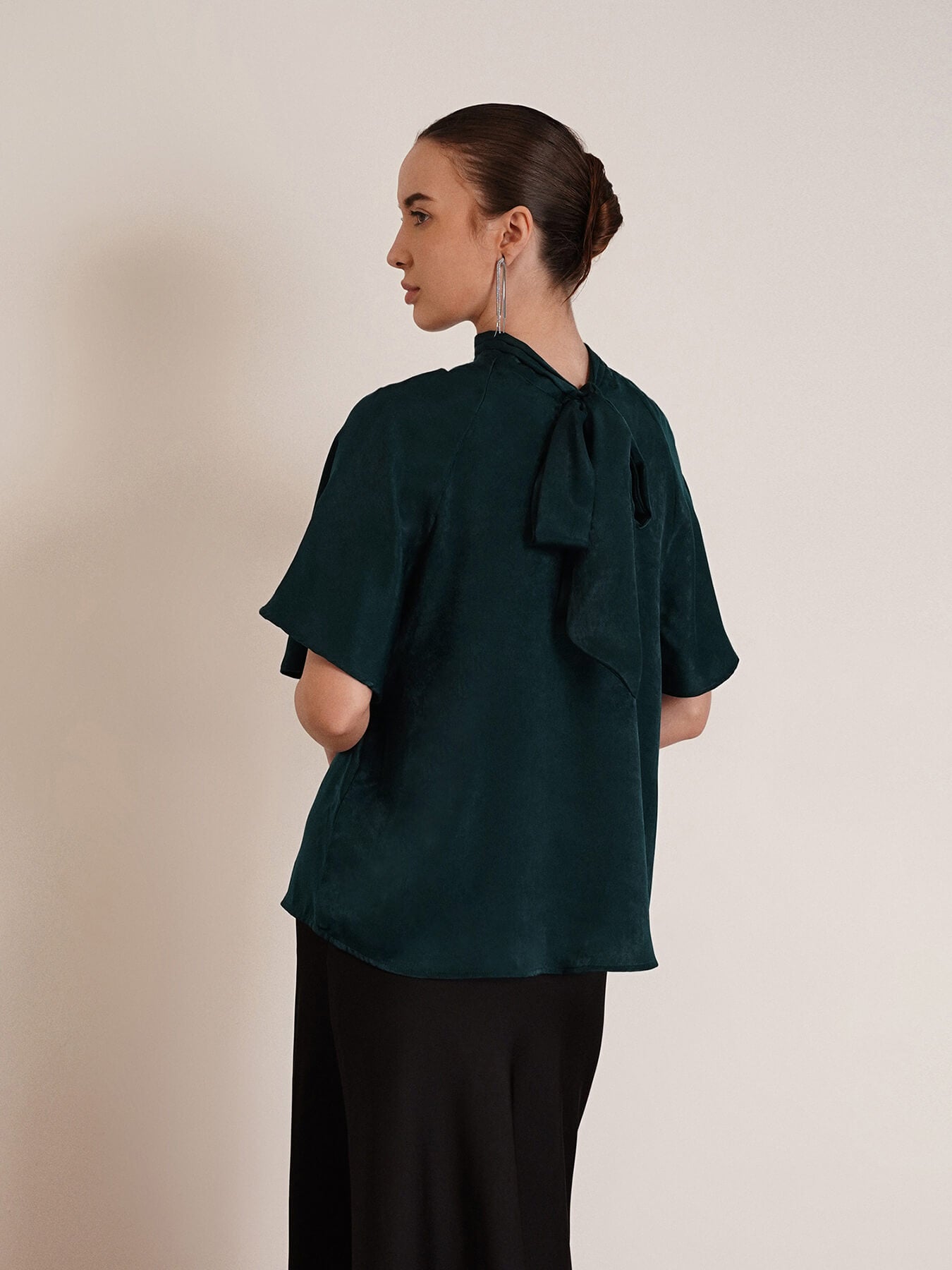 Satin Two Way Top - Green