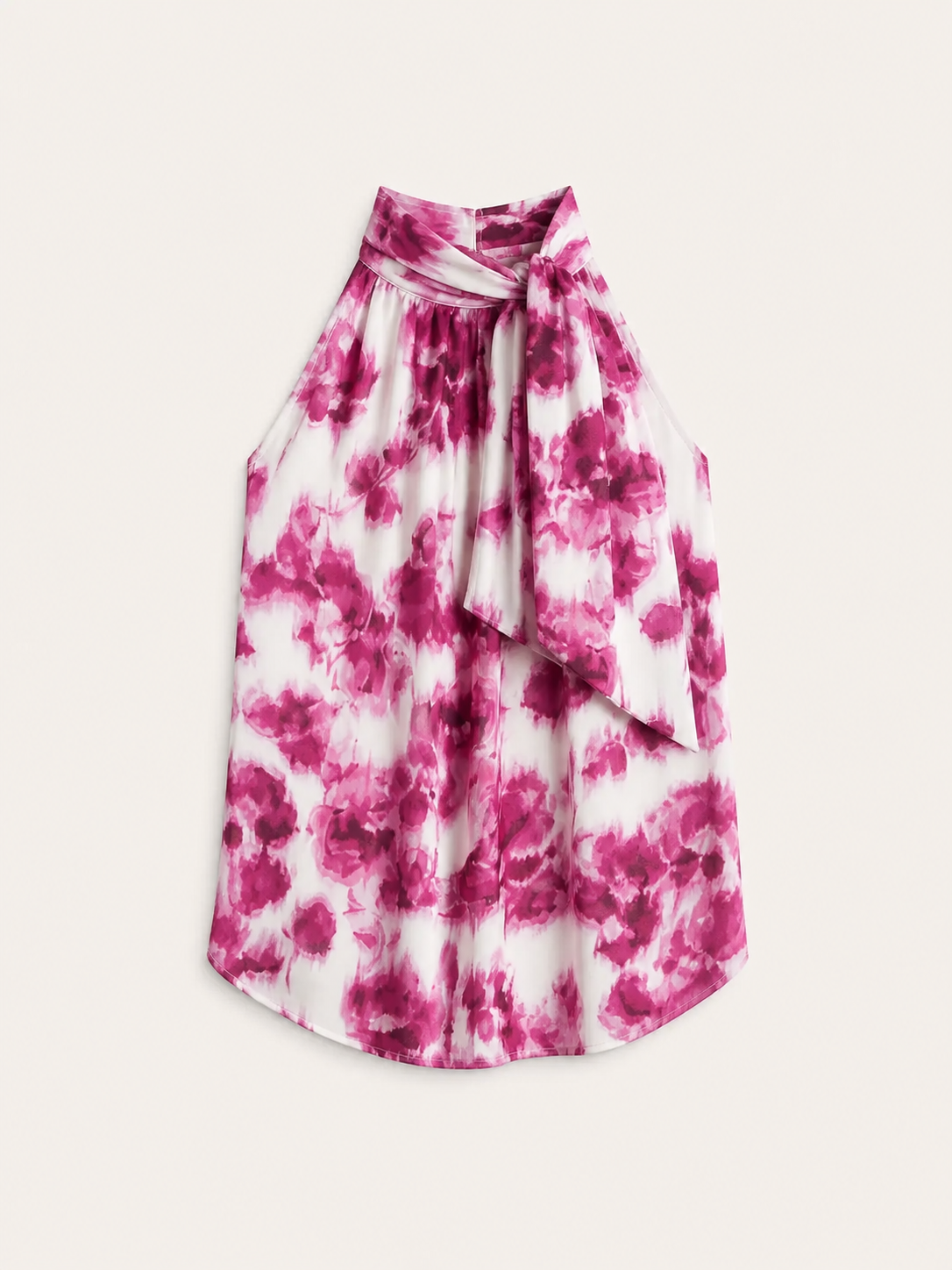 Floral Halter Neck Top - Pink And White