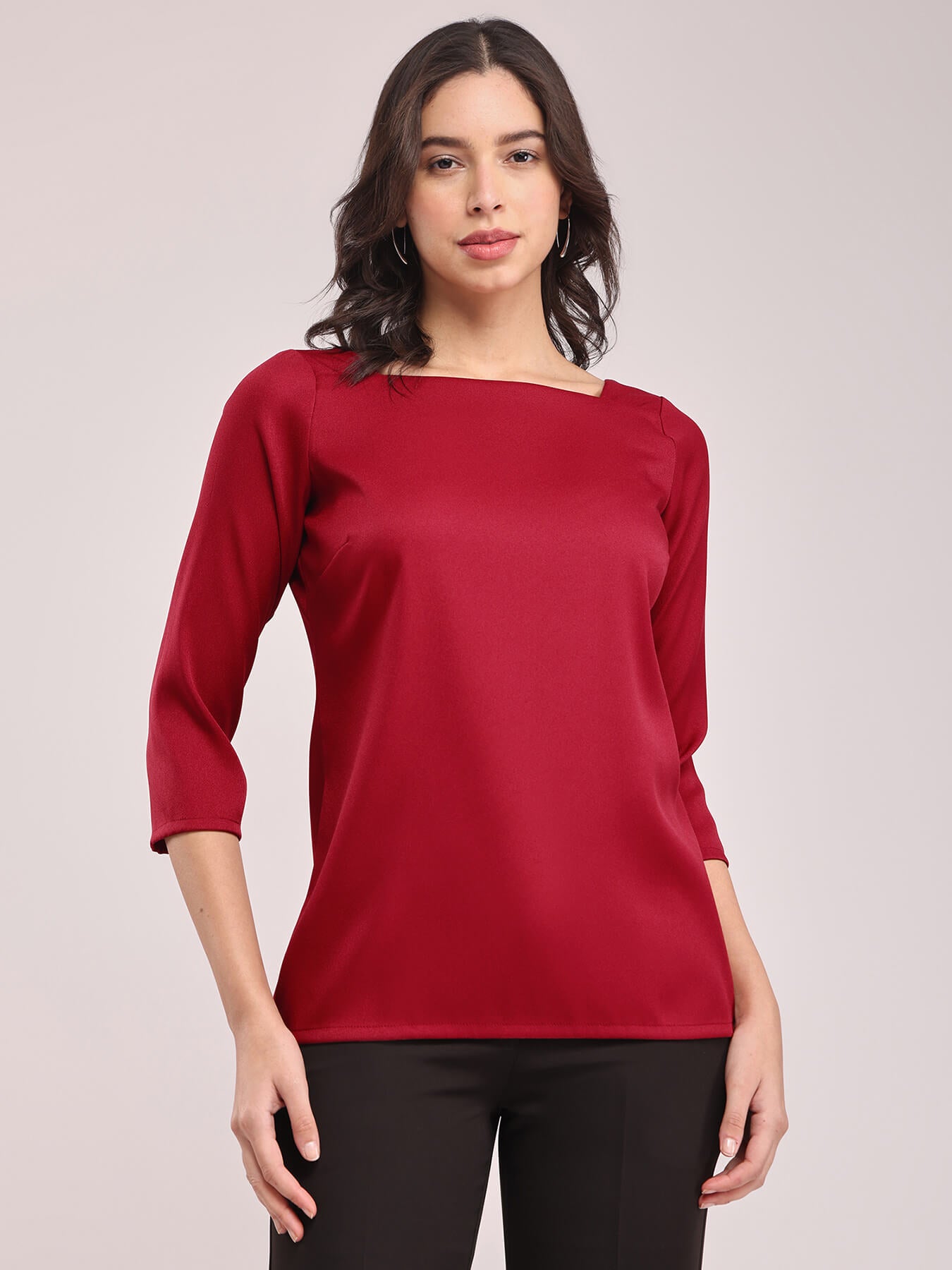 Square Neck Top - Red