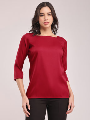 Square Neck Top - Red