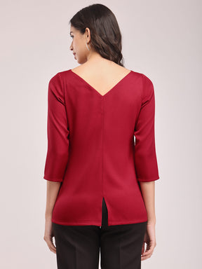 Square Neck Top - Red