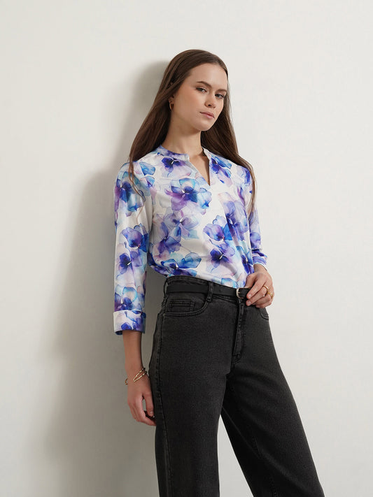 Floral Top - Blue
