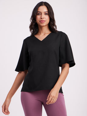 Bell Sleeves Top - Black