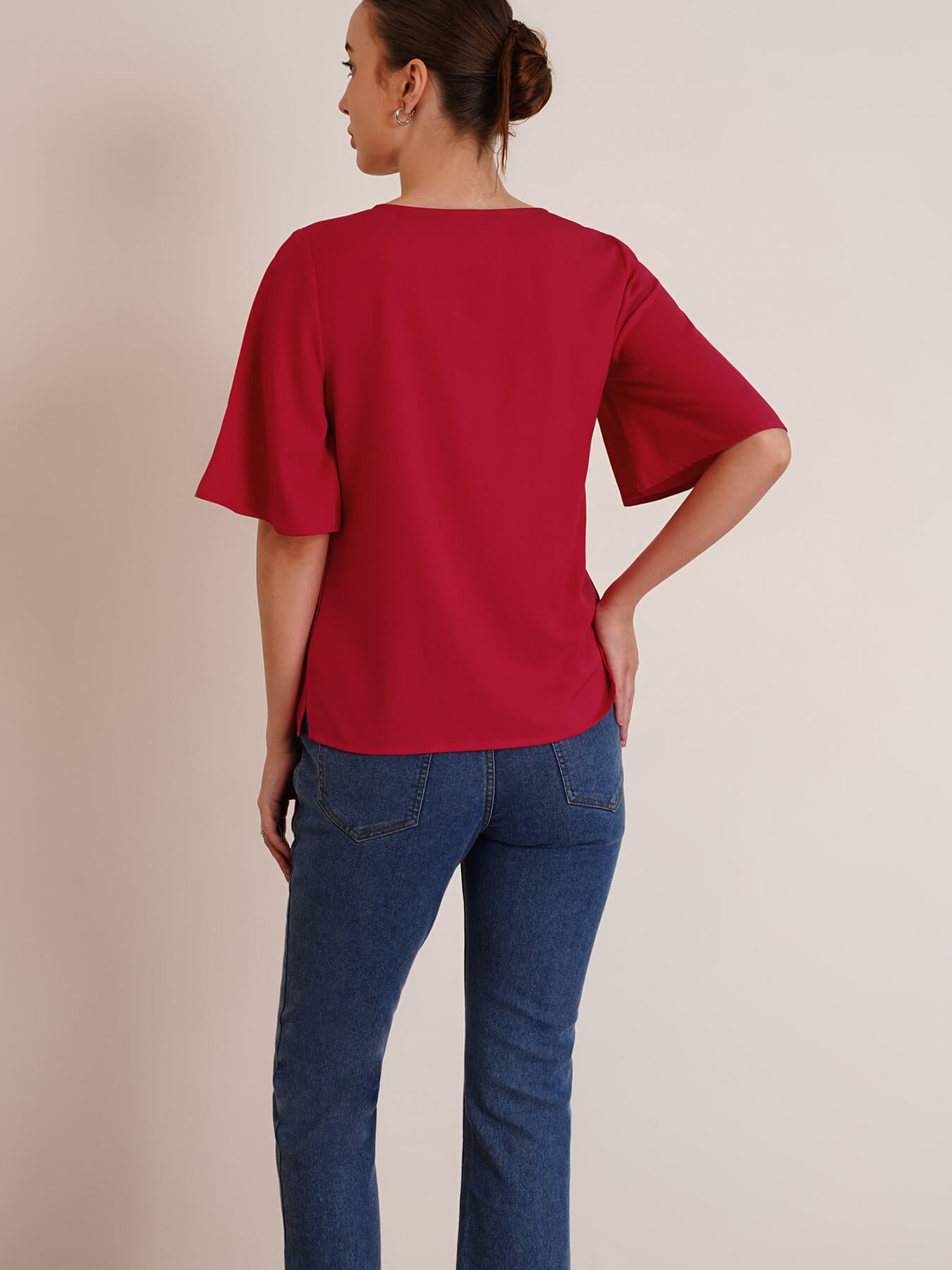 Bell Sleeves Top - Red