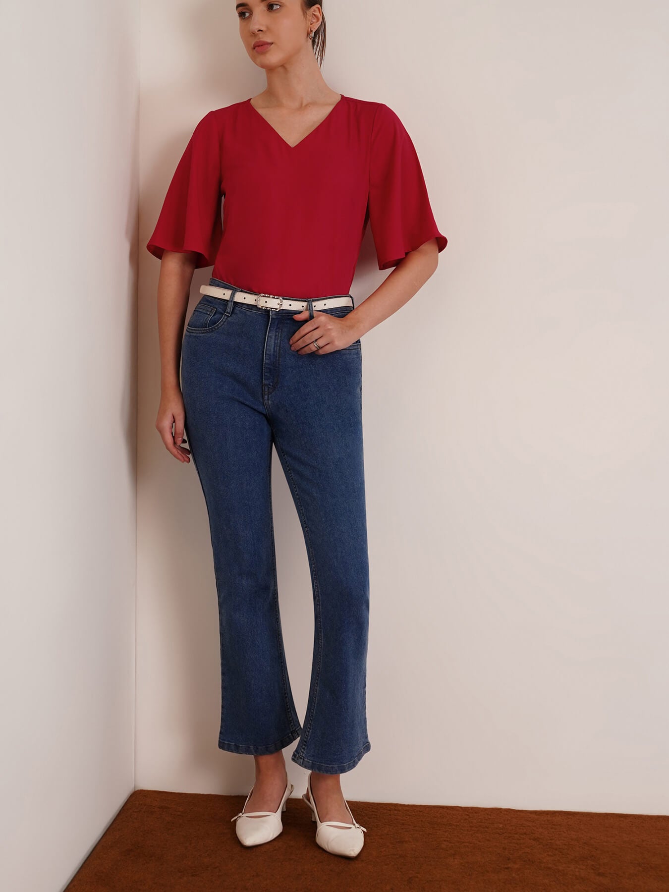 Bell Sleeves Top - Red