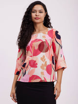 Floral Print Bell Sleeves Top - Multicolour