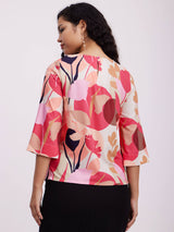 Floral Print Bell Sleeves Top - Multicolour