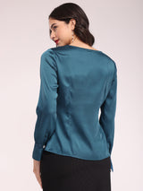 Cowl Neck Top - Teal