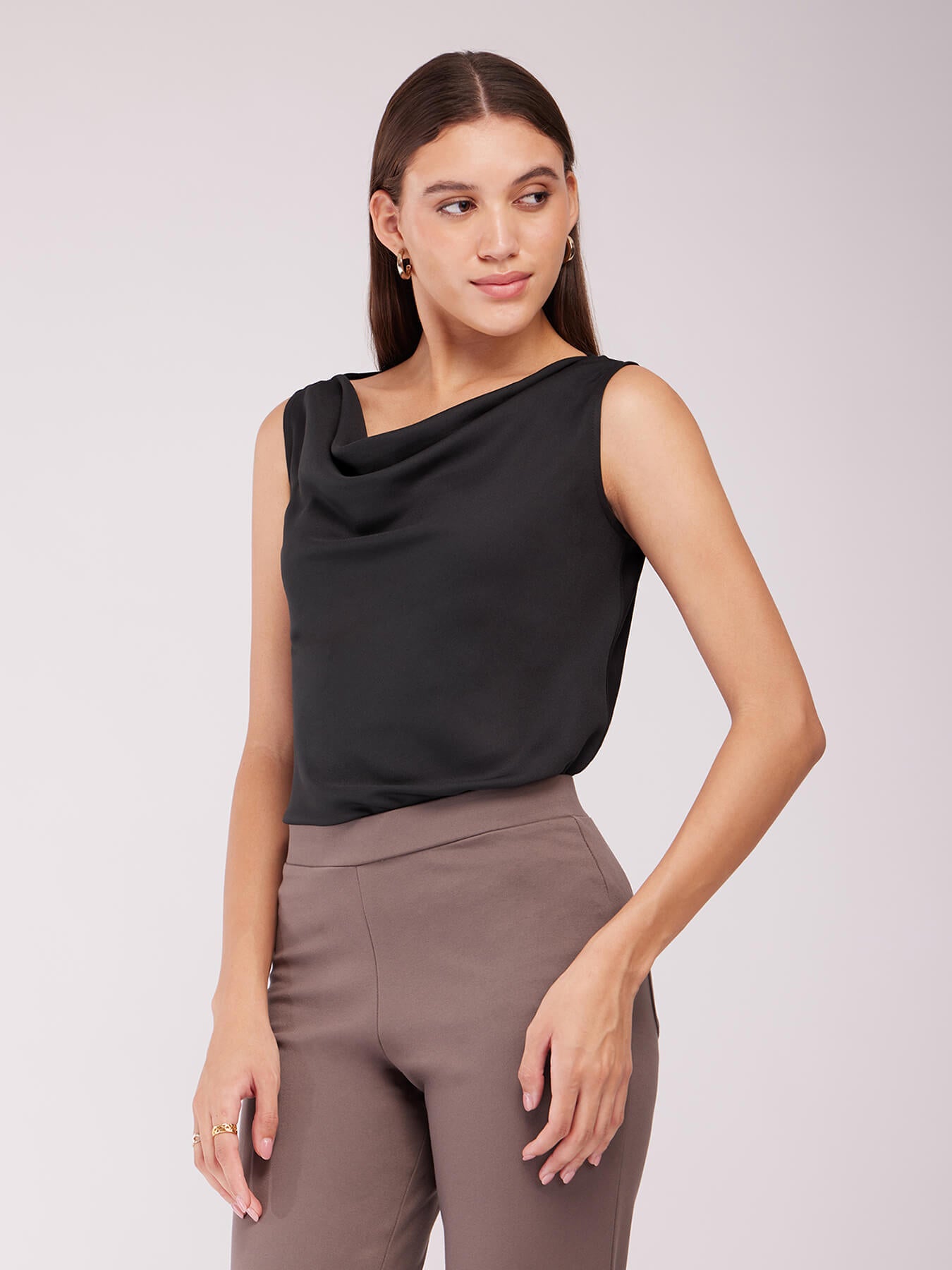 Cowl Neck Top - Black