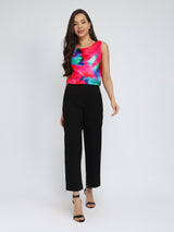 Satin Marble Print Top - Pink