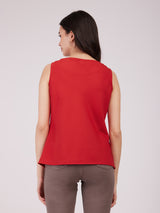 Cowl Neck Top - Red