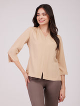 Cutout Detail Top - Beige