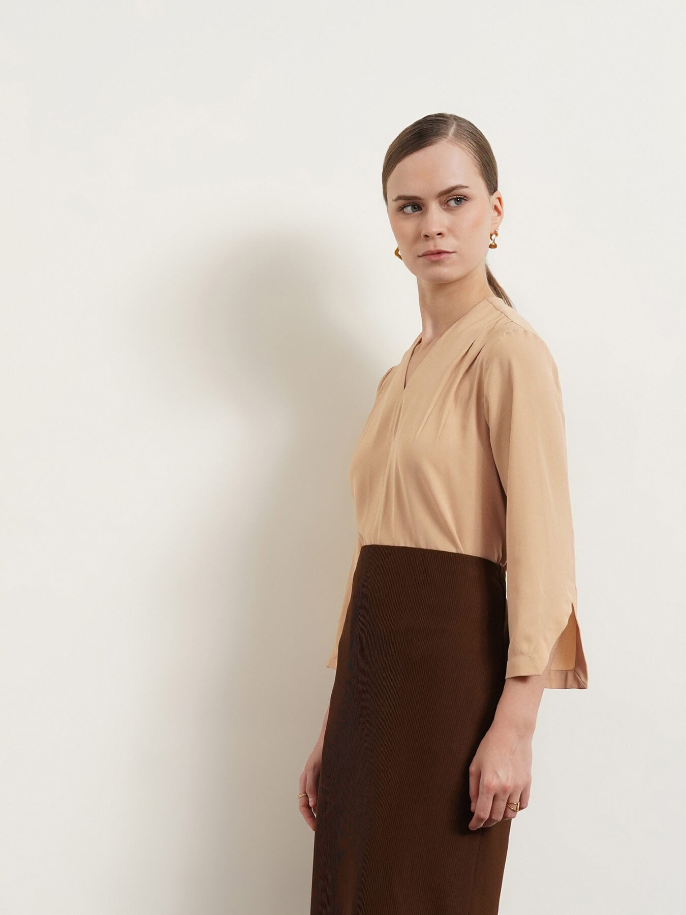 Cutout Detail Top - Beige