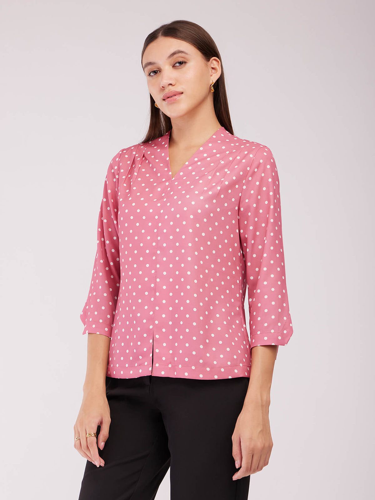 Polka Dot Top - Dusty Pink