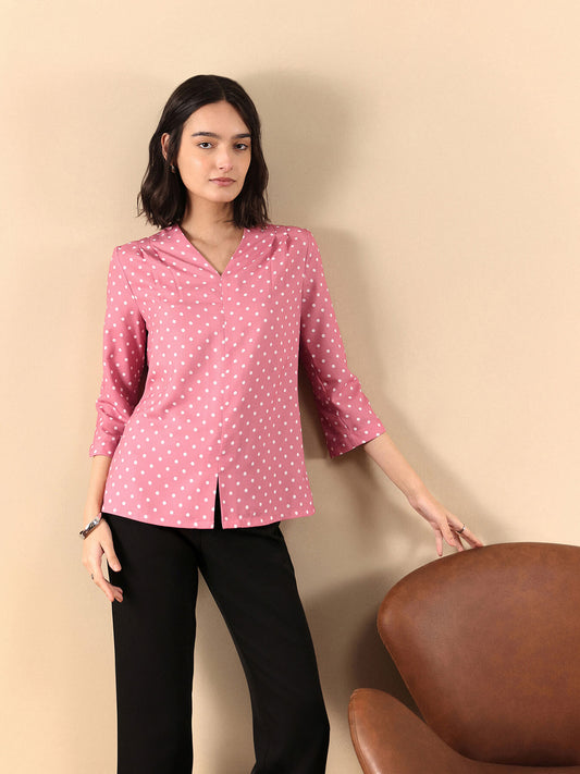 Polka Dot Top - Dusty Pink