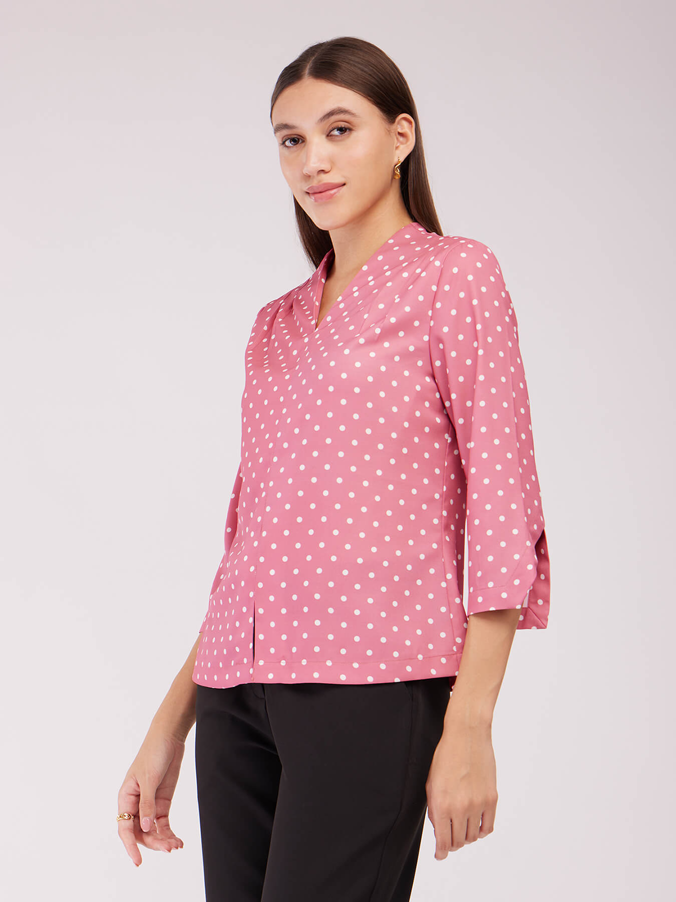 Polka Dot Top - Dusty Pink