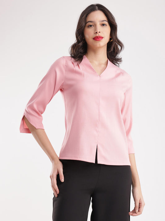 Pleat Detail Top - Dusty Pink