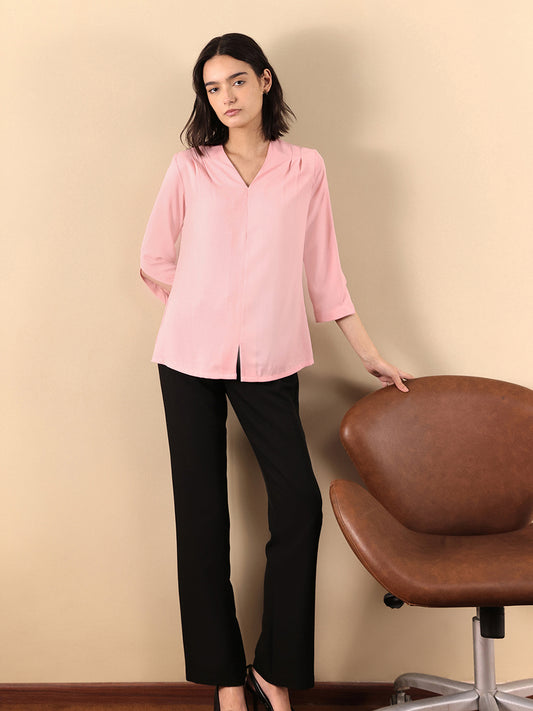 Pleat Detail Top - Dusty Pink