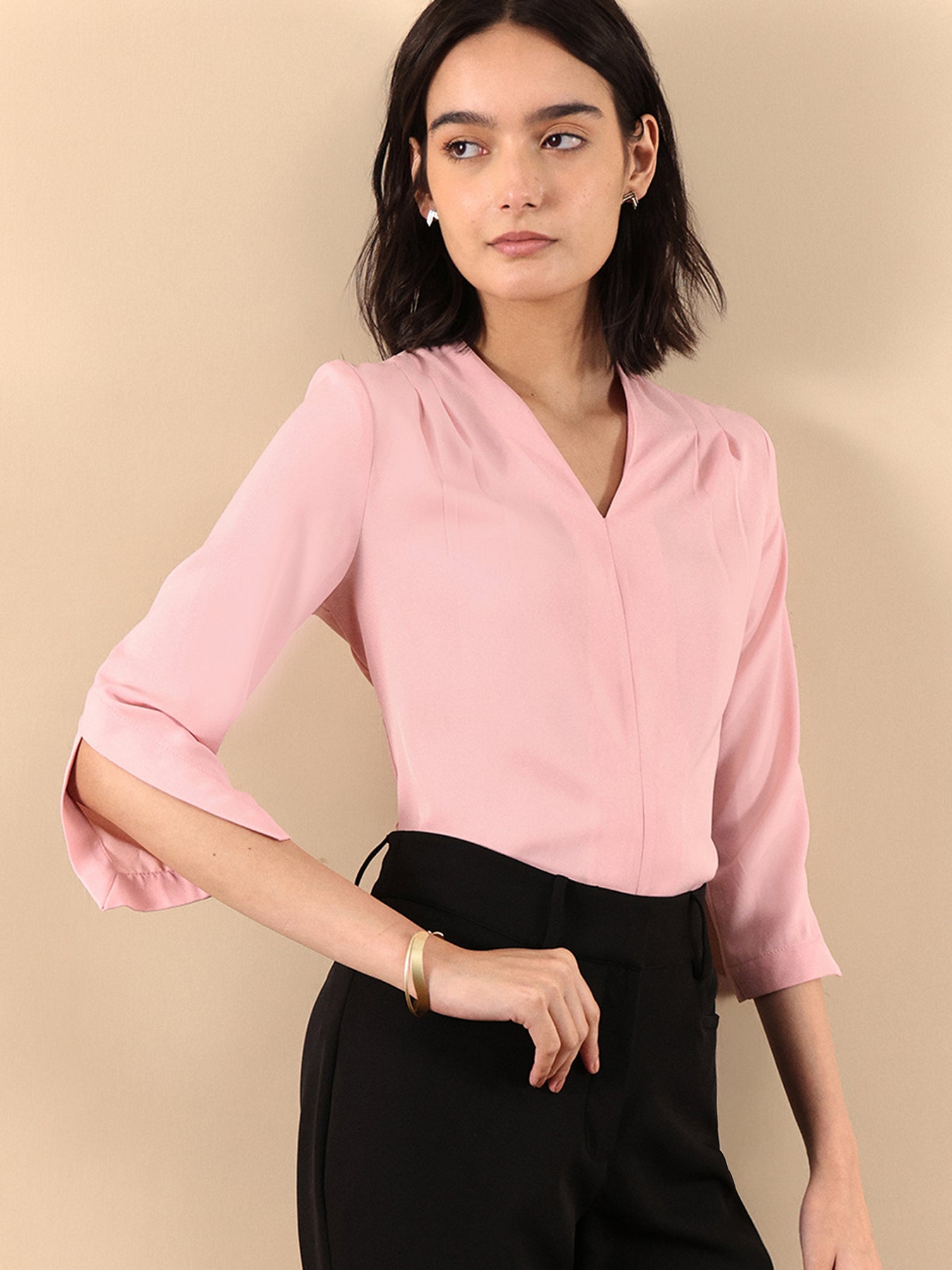 Pleat Detail Top - Dusty Pink
