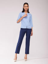 Cutout Sleeves Top - Light Blue