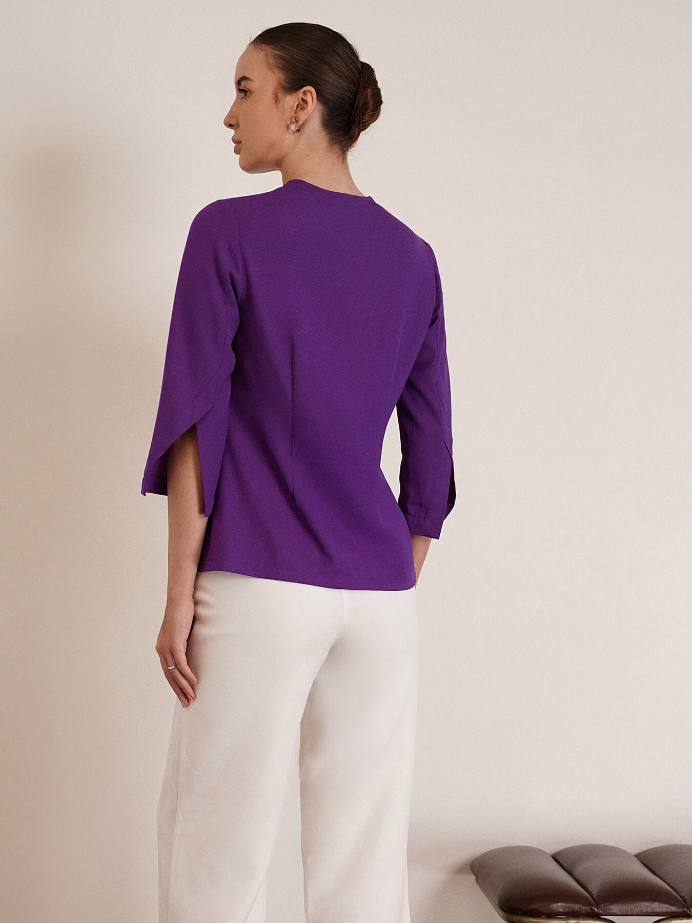 V-Neck Top - Purple