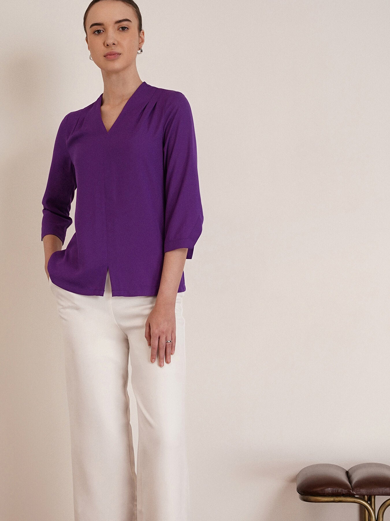 V-Neck Top - Purple