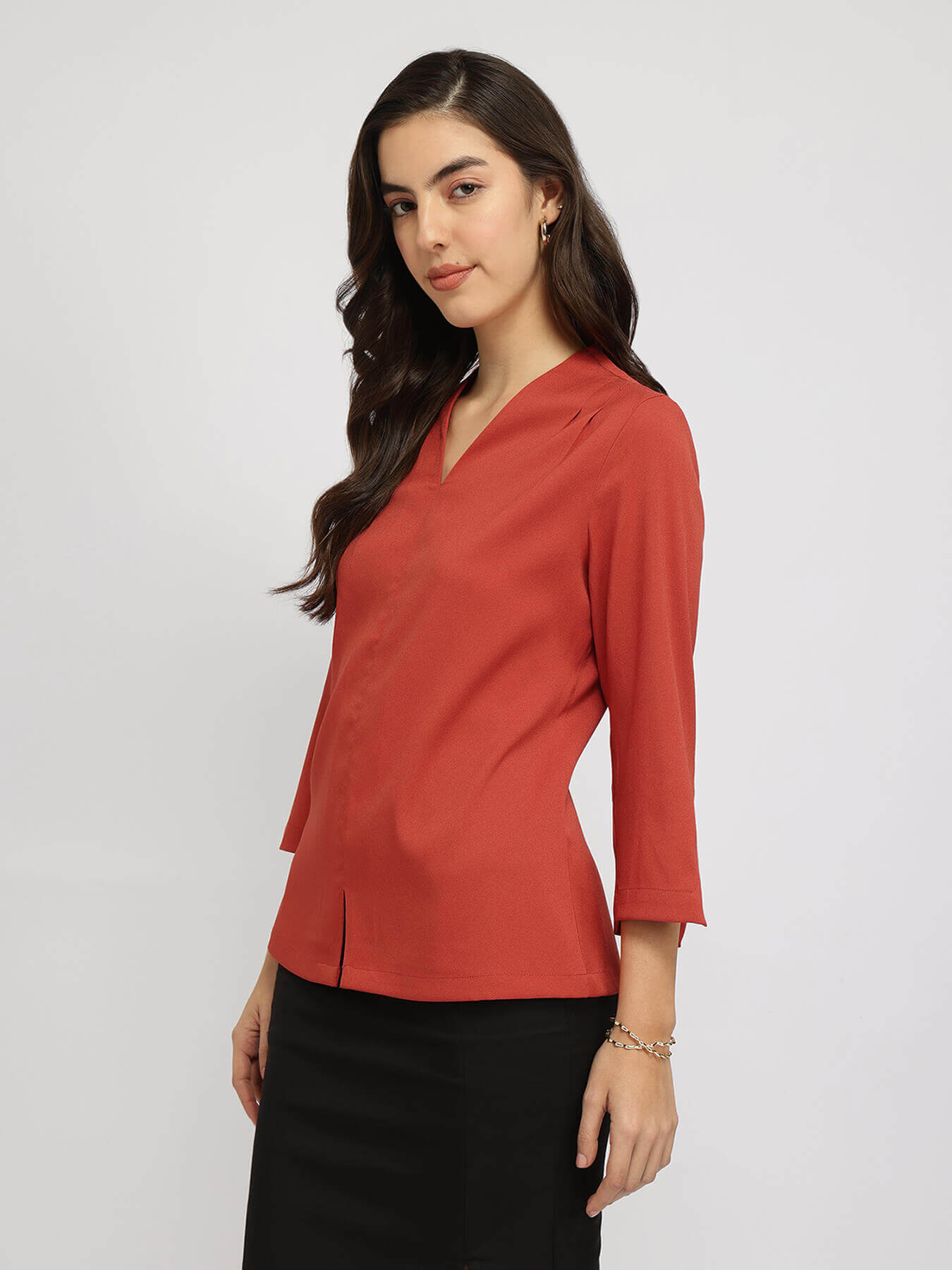 V-Neck Top - Rust
