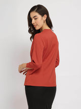 V-Neck Top - Rust